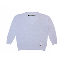 Load image into Gallery viewer, White Distressed Oversize Sweater
