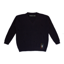 Load image into Gallery viewer, Black Distressed Oversize Sweater
