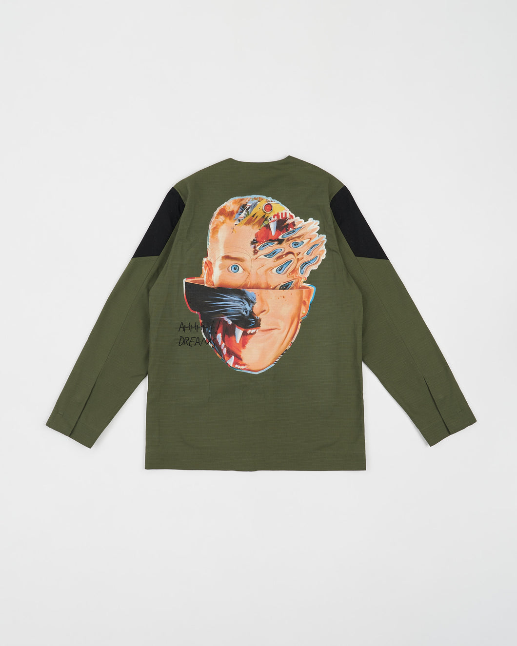 Felina Collarless Military Green & Black Jacket