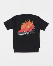 Load image into Gallery viewer, Burning Car Black T-shirt
