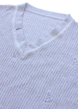 Load image into Gallery viewer, White Distressed Oversize Sweater
